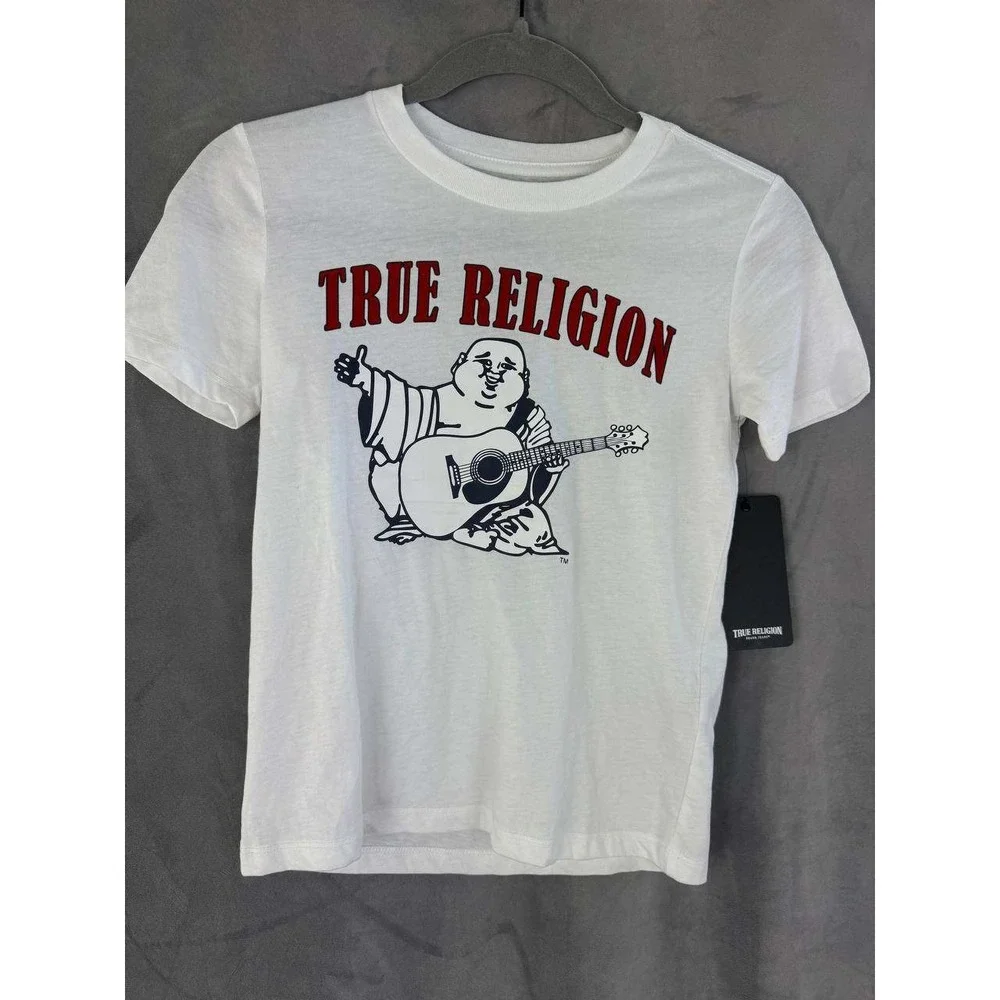 True Religion T Shirt Buddha Logo White Men`s M NWT Graphic Tee Streetwear